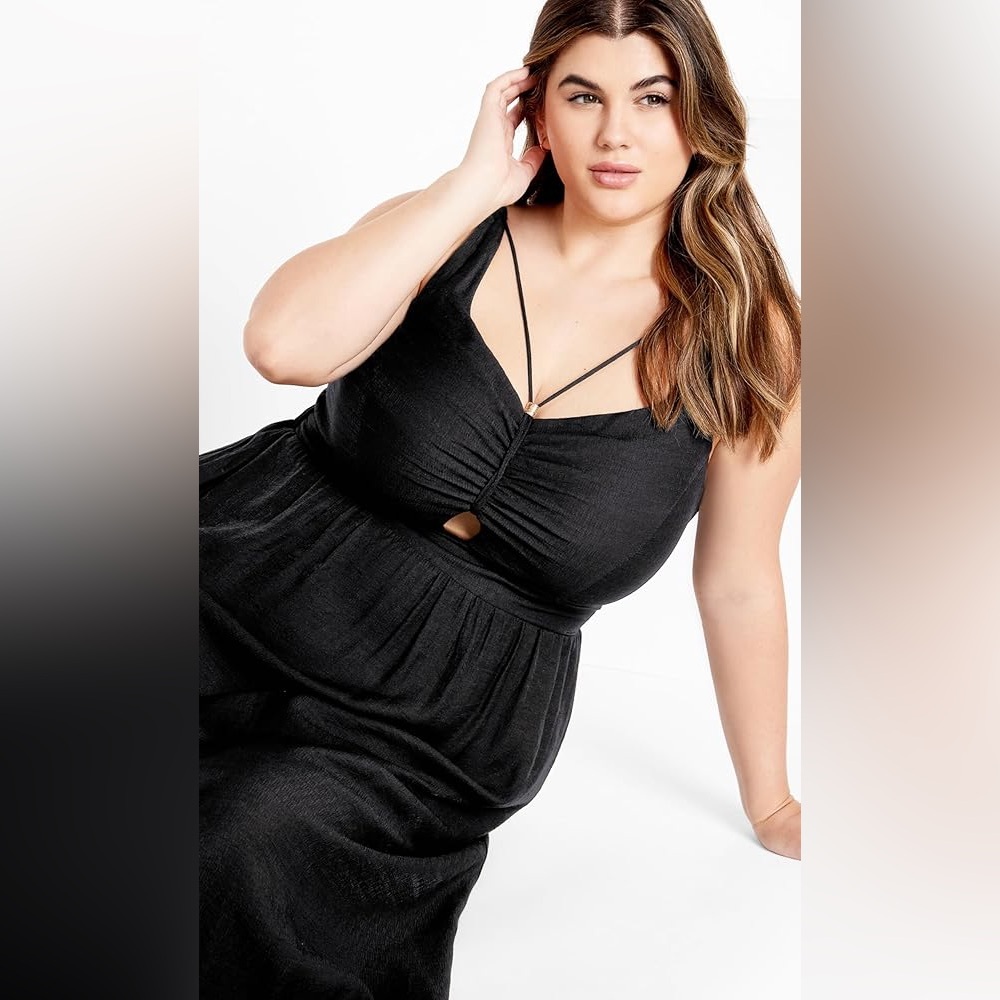 City Chic Iman Maxi Dress black 18W NWT